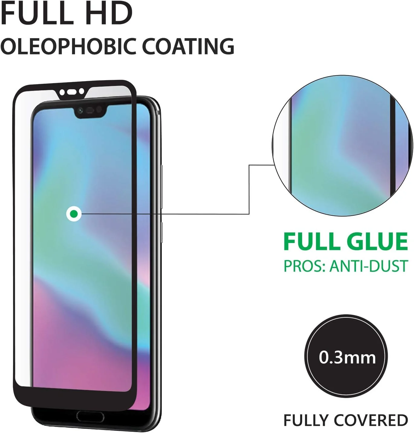 محافظ صفحه نمایش شیشه ای تمپرد فول چسب Huawei Honor 10 مدل Supreme Glass از AMAZINGthing