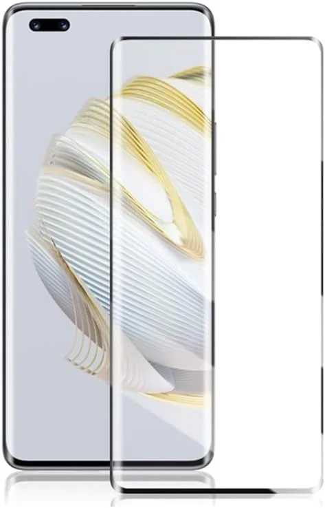 محافظ صفحه نمایش شیشه ای حرارت دیده Muzz Huawei Nova 10 Pro، لبه منحنی سه بعدی، وضوح بالا، ضد خش، سختی 9H، بدون حباب، سازگار با قاب برای Huawei nova 10 Pro (مشکی)