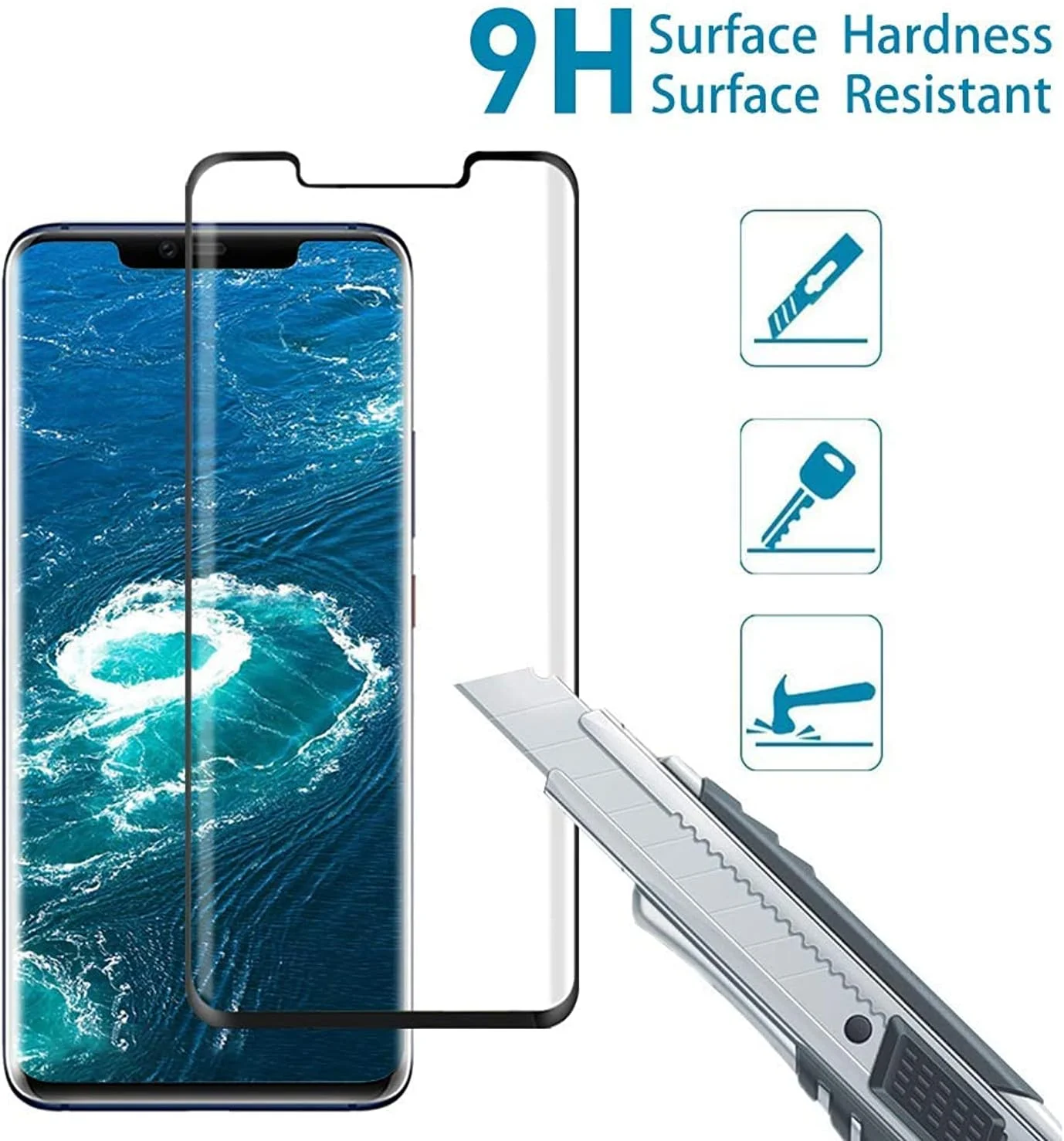 محافظ صفحه نمایش هواوی میت 30 پرو، شفاف HD، پوشش کامل، سختی 9H، مقاوم در برابر خراش، شیشه حرارت دیده، فیلم محافظ [2 عدد P30]