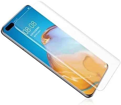 محافظ صفحه نمایش شیشه ای حرارت دیده UV هواوی P40 Pro، چسب کامل، پوشش کامل HD، سه بعدی ممتاز با سختی 9H، محافظت لبه به لبه [مقاوم در برابر خراش] [ضد اثر انگشت]