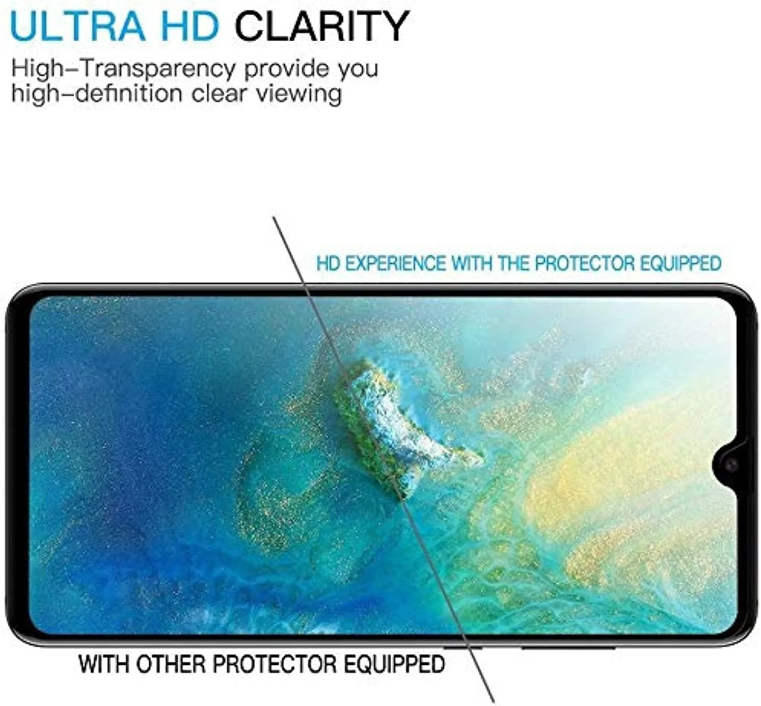 محافظ صفحه نمایش شیشه ای خمیده تمام چسب هواوی میت 20 - مشکی