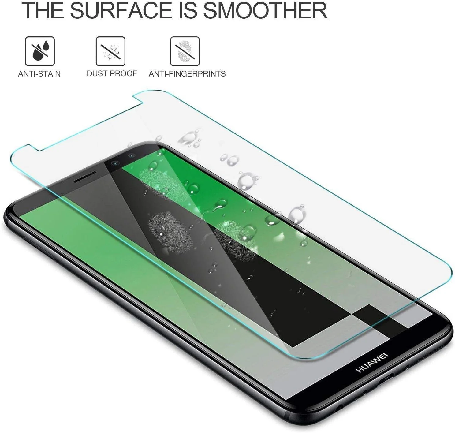[2 عددی] محافظ صفحه نمایش هواوی میت 10 لایت، 0.33 میلی متر، لبه گرد 9H، ضد خش و ضد اثر انگشت، محافظ شیشه ای حرارت دیده بدون حباب