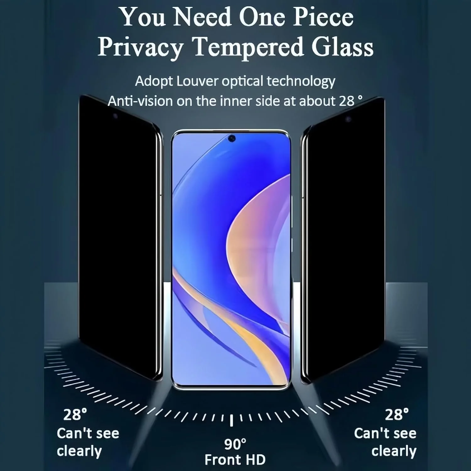 محافظ صفحه نمایش حریم خصوصی Gruattreay سازگار با Huawei Mate X6، [2 عدد] شیشه حرارت دیده، ضد خش با سختی 9H، محافظ صفحه نمایش خارجی بدون حباب