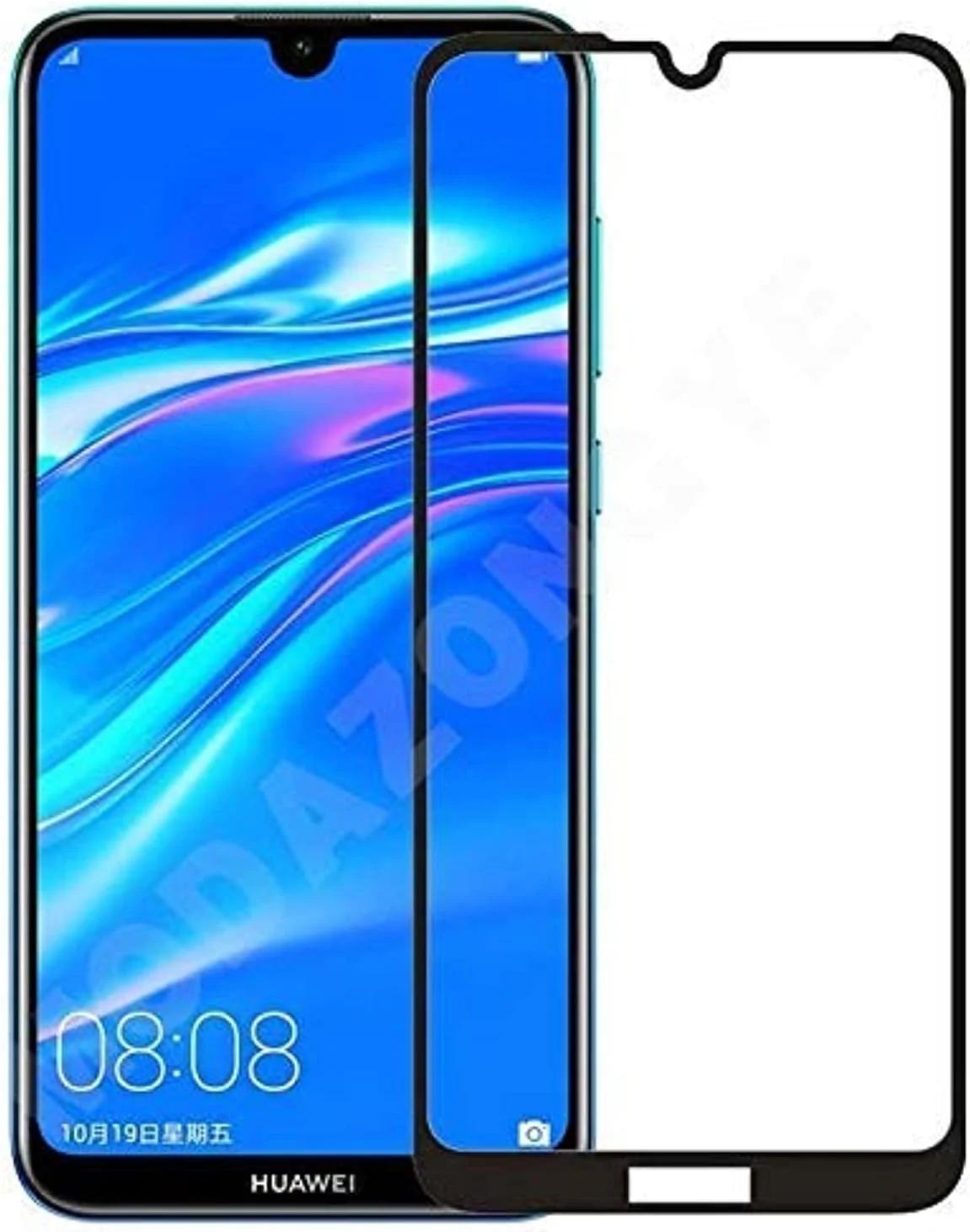 محافظ صفحه نمایش شیشه ای تمام چسب هواوی Y7 2019 / Huawei Y7 Prime 2019 - محافظ صفحه نمایش شیشه ای نشکن 2.5D - برند Nice.Store.Uae