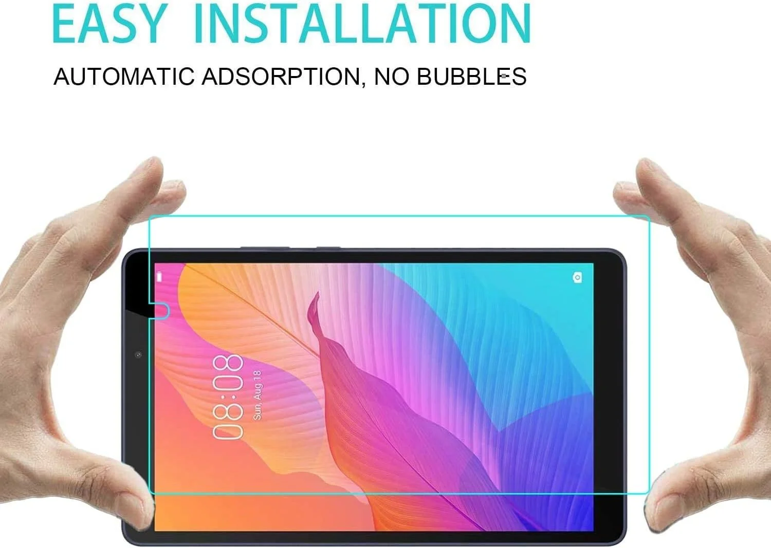 محافظ صفحه نمایش شیشه ای تمپرد Al-HuTrusHi برای هواوی Matepad T8 8.0 اینچ، ضد انفجار با سختی 9H، ضد اثر انگشت، وضوح بالا، ضد خش، ضد تابش نور