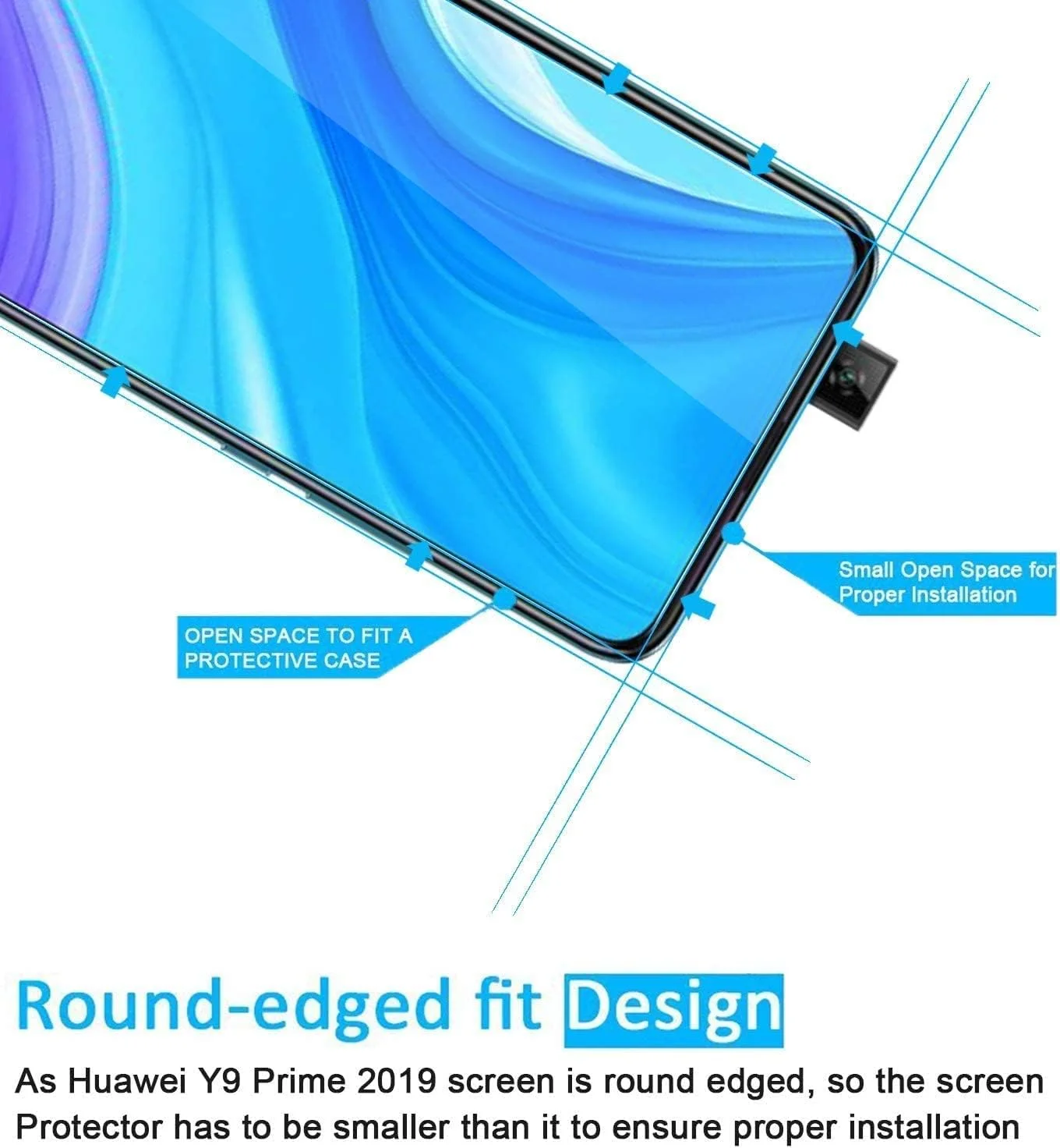 محافظ صفحه نمایش حریم خصوصی ضد تابش شیشه ای سازگار با Huawei Y9S / Honor 9X / Honor 9X Pro / Honor 10 Plus / P Smart 2 / Y9 Prime 2019 [لمس سه بعدی] [سازگار با قاب] بدون حباب