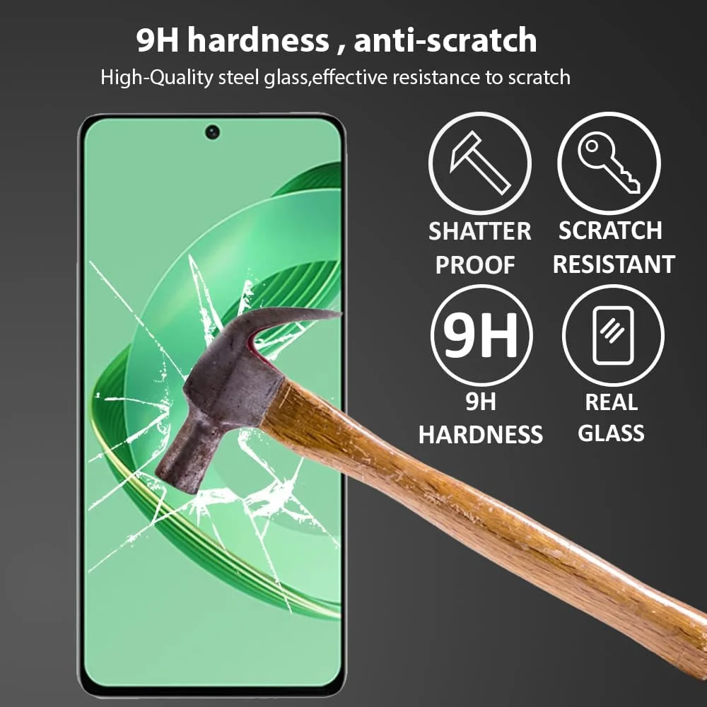 محافظ صفحه نمایش Al-HuTrusHi سازگار با Huawei nova 12 SE، شیشه حرارت دیده [پوشش کامل HD] [نصب آسان] [حساس به لمس] [ضد خرد شدن]