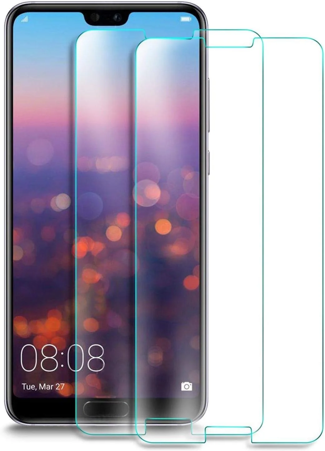 [2 عددی] محافظ صفحه نمایش Huawei P20 pro، سختی 9H، شفافیت HD، نصب بدون حباب، محافظ شیشه ای حرارت دیده با واکنش پذیری بالا