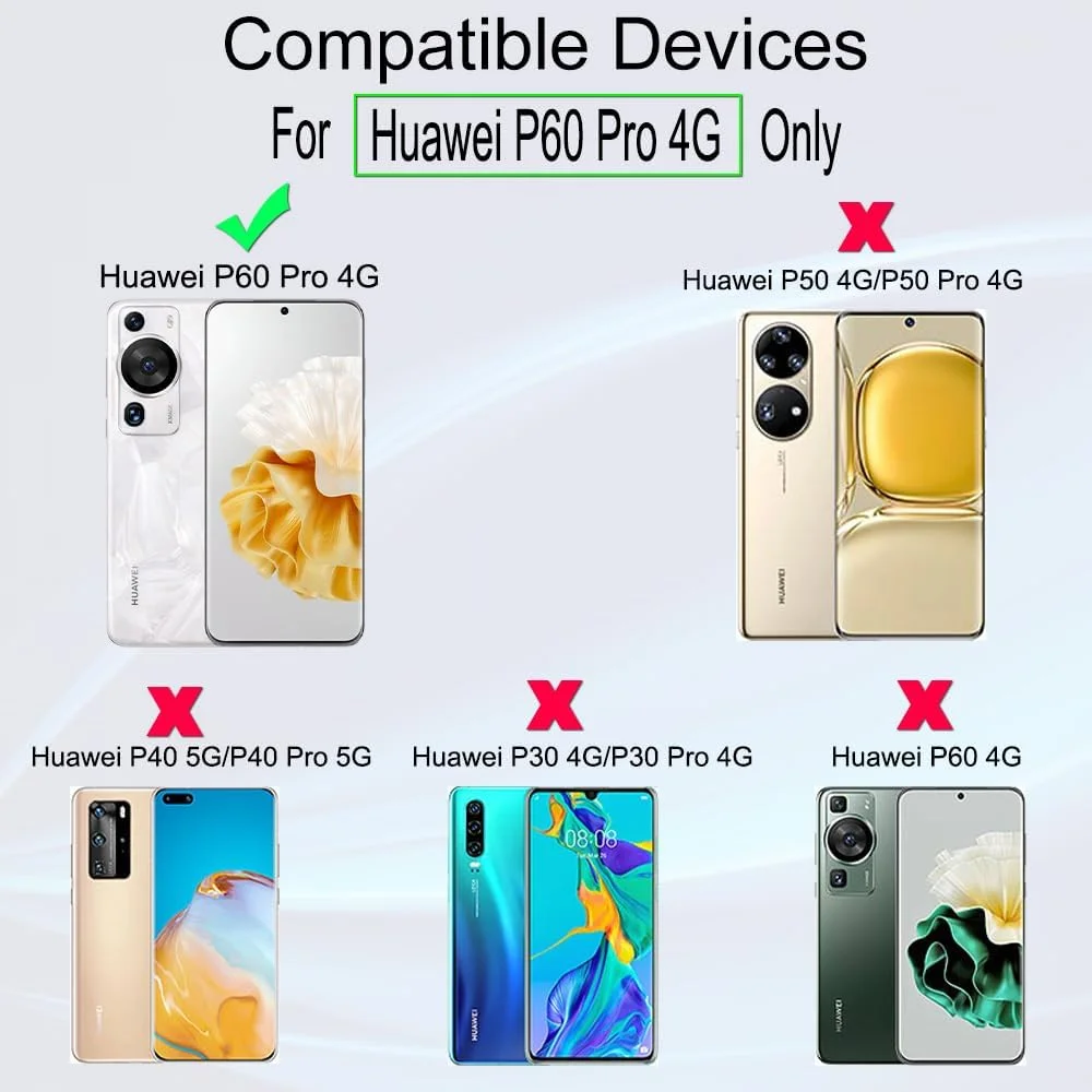 محافظ صفحه نمایش Ibywind برای Huawei P60 Pro 4G (6.67 اینچ)، شامل 2 عدد فیلم TPU انعطاف پذیر، 1 عدد محافظ لنز دوربین، 1 عدد فیلم فیبر کربنی پشتی [حسگر اثر انگشت، نصب آسان، بدون حباب، شفافیت HD]