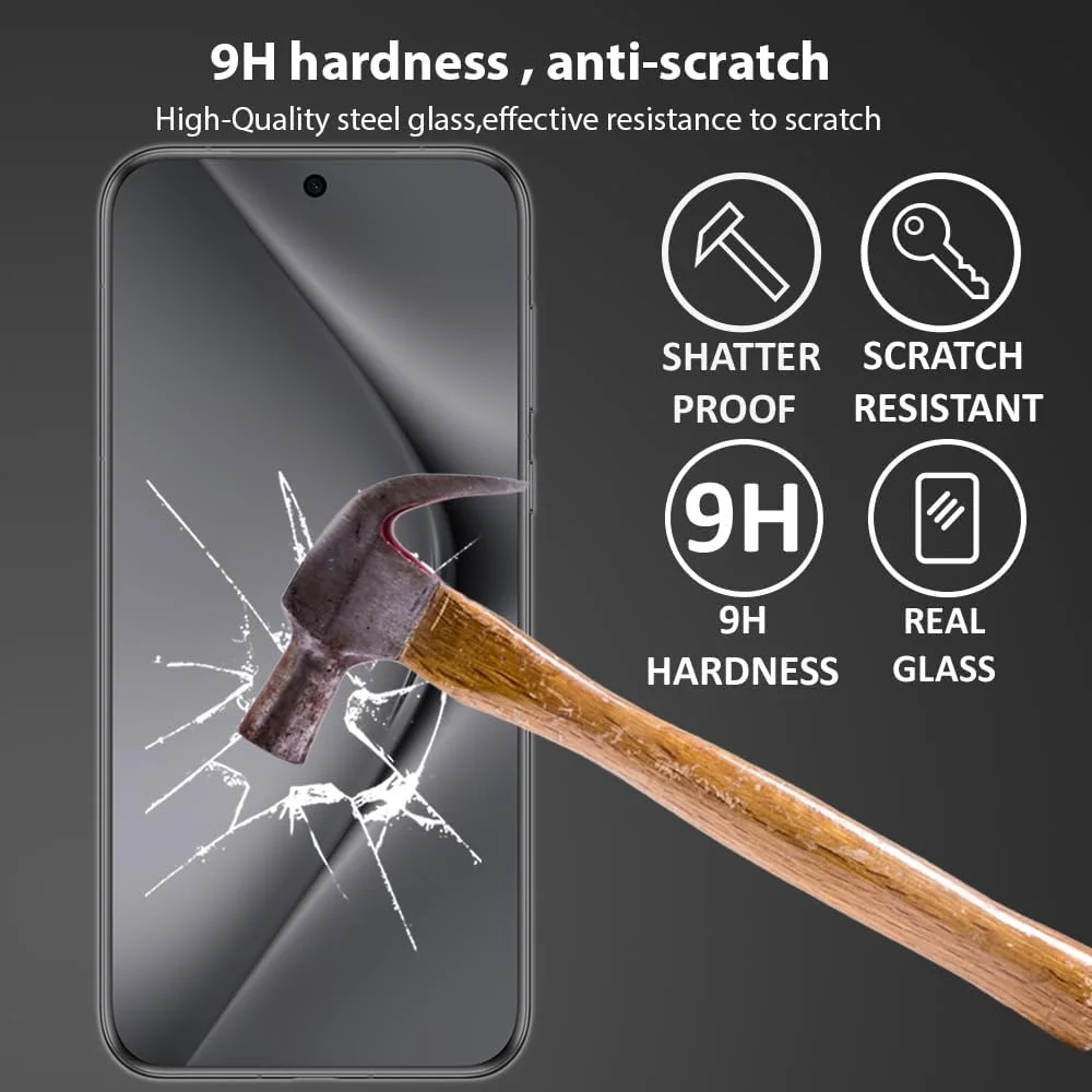 محافظ صفحه نمایش Al-HuTrusHi سازگار با Huawei Pura 70 Pro، شیشه حرارت دیده [ضد تابش نور] [پوشش کامل HD] [نصب آسان] [حساس به لمس]