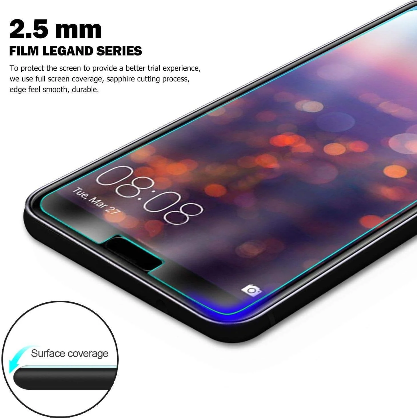 [2 عددی] محافظ صفحه نمایش Huawei P20 pro، سختی 9H، شفافیت HD، نصب بدون حباب، محافظ شیشه ای حرارت دیده با واکنش پذیری بالا
