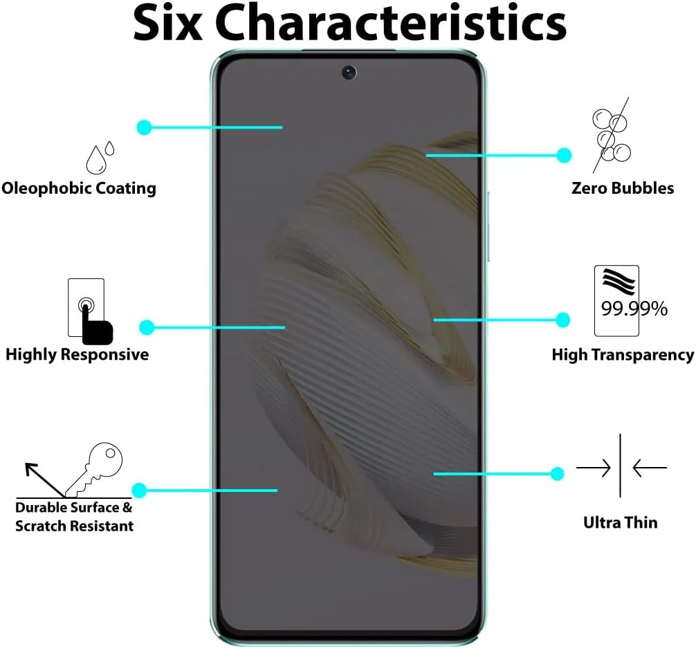 محافظ صفحه نمایش حریم خصوصی الحتروشی سازگار با محافظ صفحه نمایش Huawei nova 10 SE شیشه حرارت دیده [پوشش کامل HD] [مقاوم در برابر خراش]