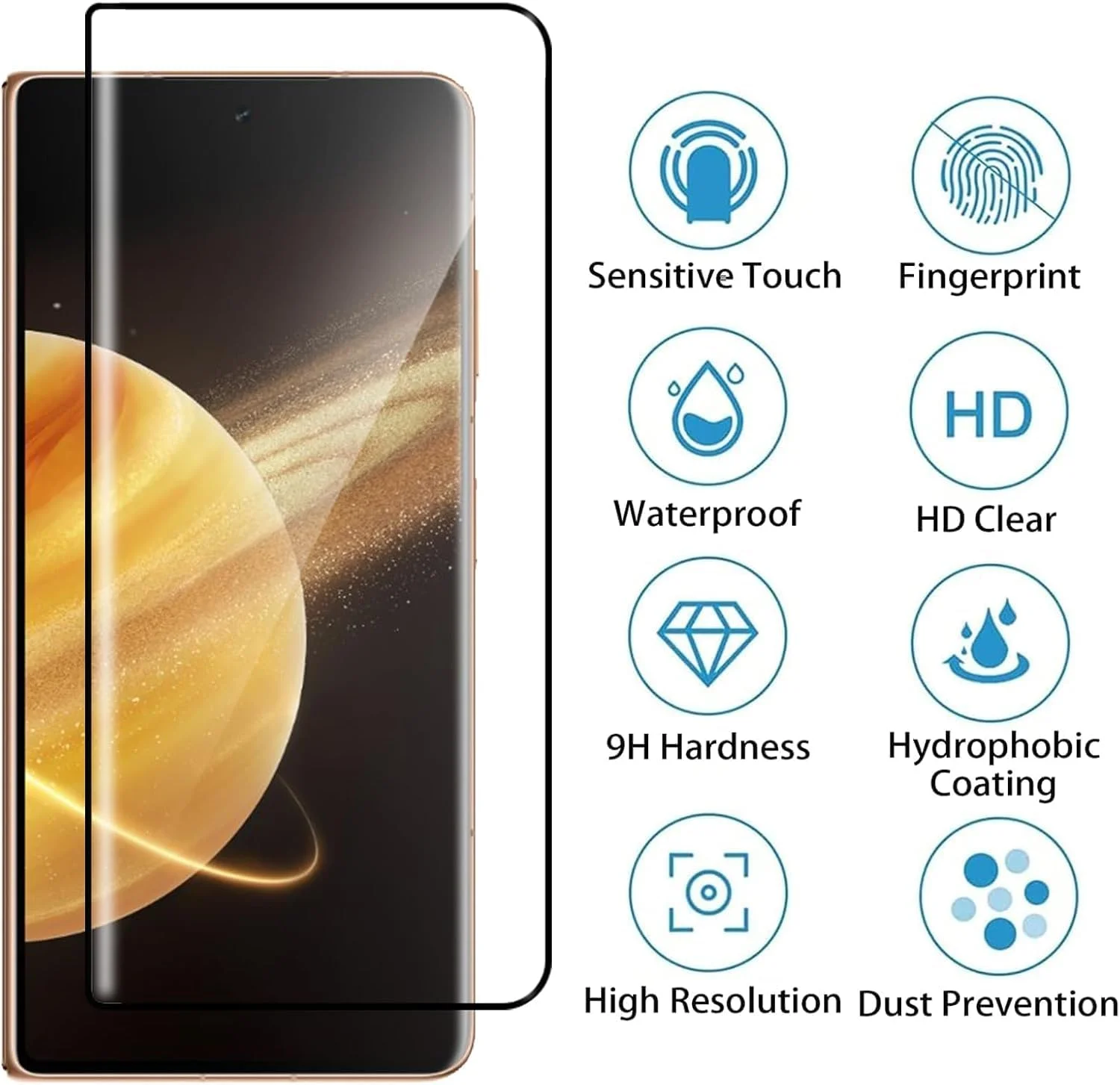 محافظ صفحه نمایش شیشه ای حرارت دیده 9H Zuooiec برای HUAWEI Mate X6 2025، محافظت آسان برای نصب با اثر انگشت، فوق العاده شفاف، حساسیت لمسی، فیلم ضد خش