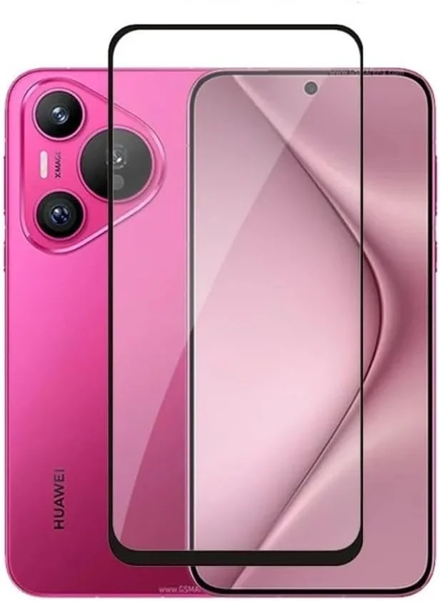 محافظ صفحه نمایش شیشه ای حرارت دیده با پوشش کامل برای Huawei Pura 70 / Pura 80، شیشه با سختی 9H، ضد خش و ضد شکست برای Huawei Pura 70 / Pura 80