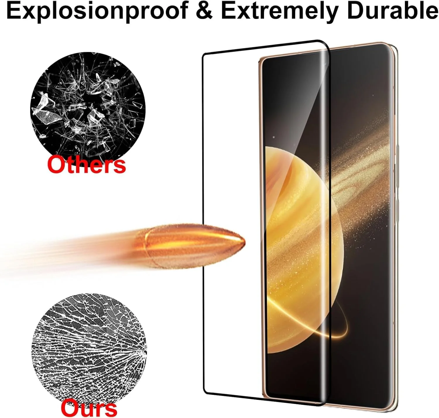 محافظ صفحه نمایش شیشه ای حرارت دیده 9H Zuooiec برای HUAWEI Mate X6 2025، محافظت آسان برای نصب با اثر انگشت، فوق العاده شفاف، حساسیت لمسی، فیلم ضد خش