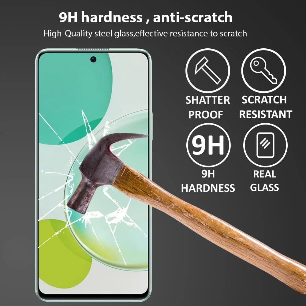 محافظ صفحه نمایش Al-HuTrusHi سازگار با Huawei nova 11i، محافظ صفحه نمایش شیشه ای حرارت دیده [ضد تابش نور] [پوشش کامل HD] [نصب آسان] [سختی 9H]