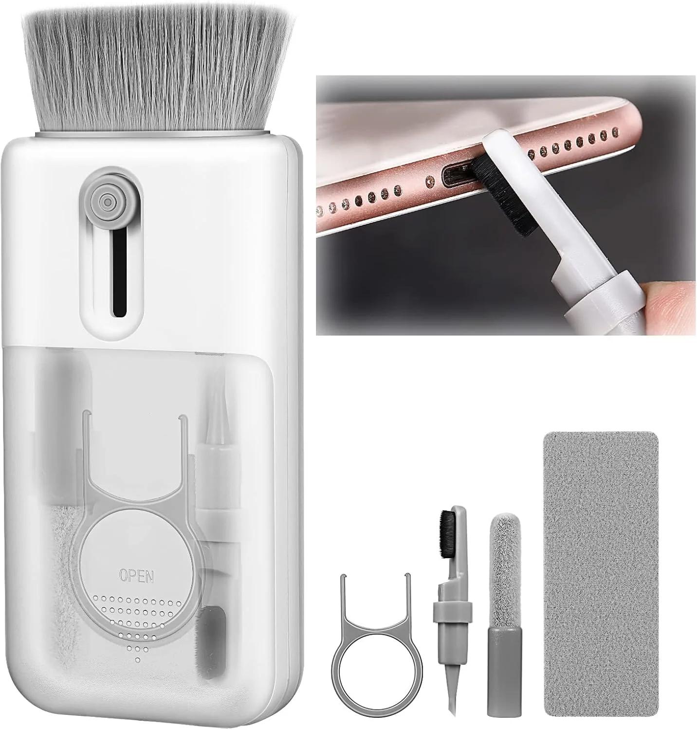 کیت تمیز کننده 6 در 1 KASTWAVE برای ایرپاد، ابزار چند منظوره تمیز کننده کیبورد و هدفون با قلم تمیز کننده برای صفحه نمایش آیفون/لپ تاپ/تبلت/کامپیوتر/کیبورد/هدفون بلوتوث