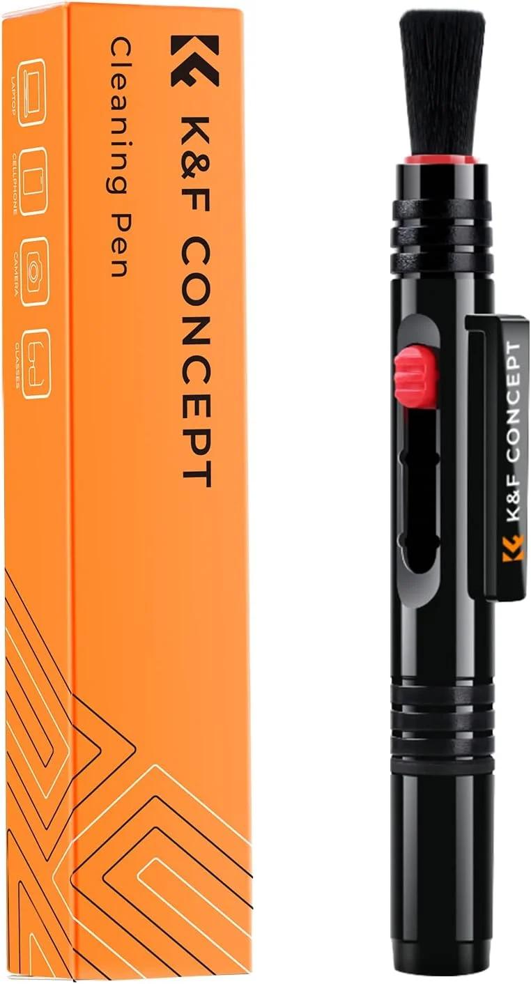 قلم تمیز کننده لنز K&F Concept با برس نرم جمع شونده برای دوربین های DSLR و لوازم الکترونیکی حساس، ابزار تمیز کننده اپتیک