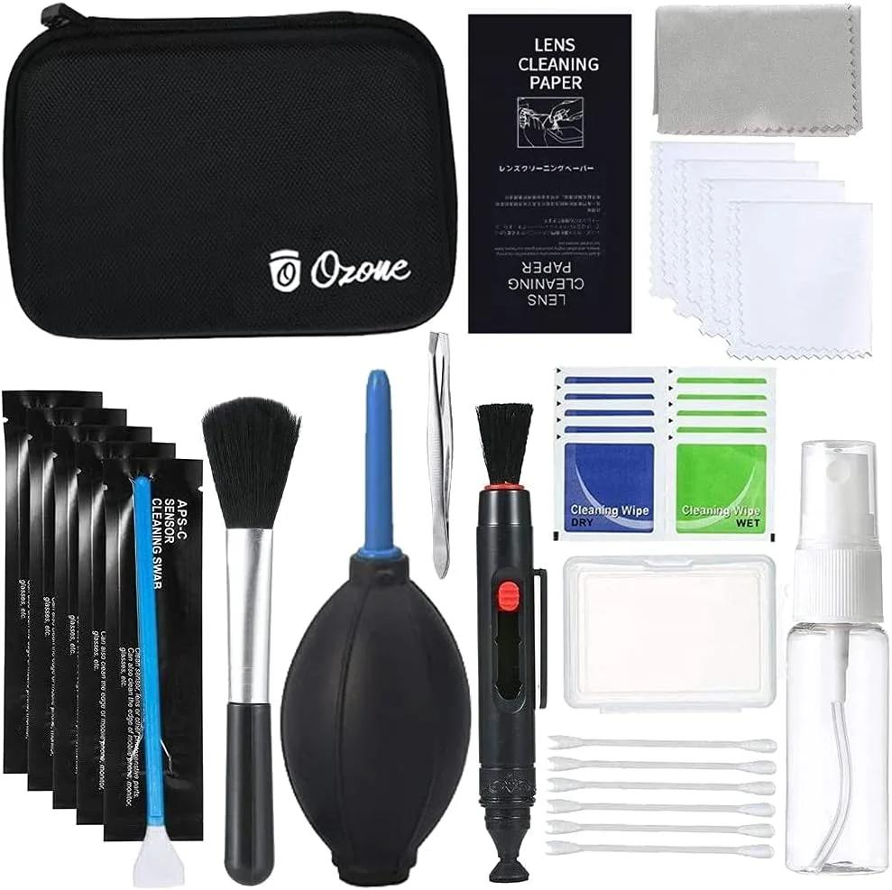 کیت تمیز کننده دوربین حرفه ای O Ozone برای دوربین های DSLR (سازگار با Canon، Nikon، Pentax، Sony) کیت با دمنده هوا / قلم تمیز کننده لنز / موچین / پارچه تمیز کننده (کیت 53 در 1)
