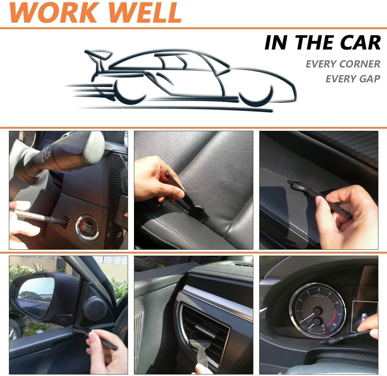 ECVV برس های کوچک قابل حمل با دسته پلاستیکی و نایلونی ضد استاتیک، کیت برس تمیز کننده صفحه کلید کامپیوتر