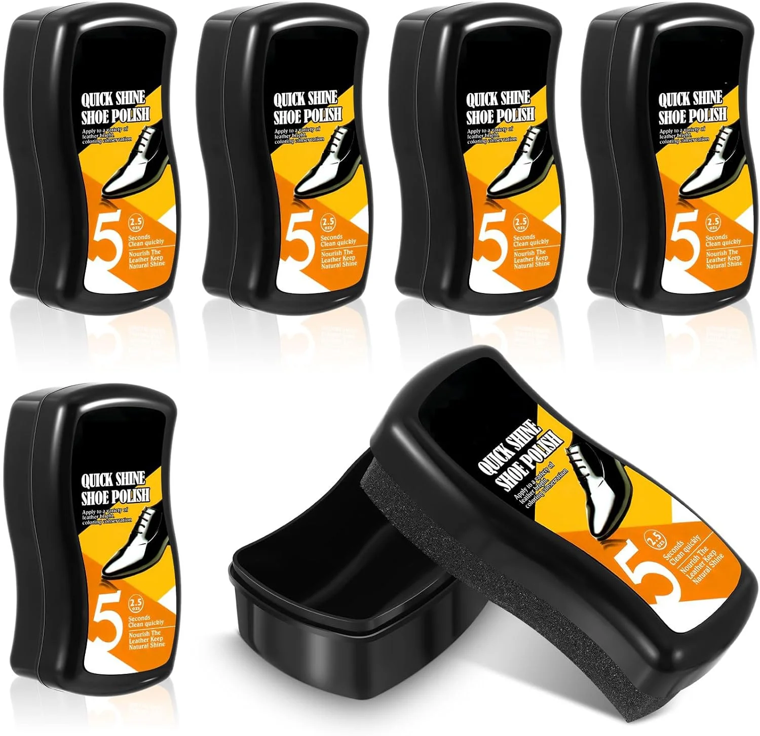 اسفنج براق کننده کفش KASTWAVE، بسته 6 عددی اسفنج براق کننده چرم، اسفنج پولیش کفش برای تمیز کردن کیف، چرم، کفش و لوازم جانبی کفش