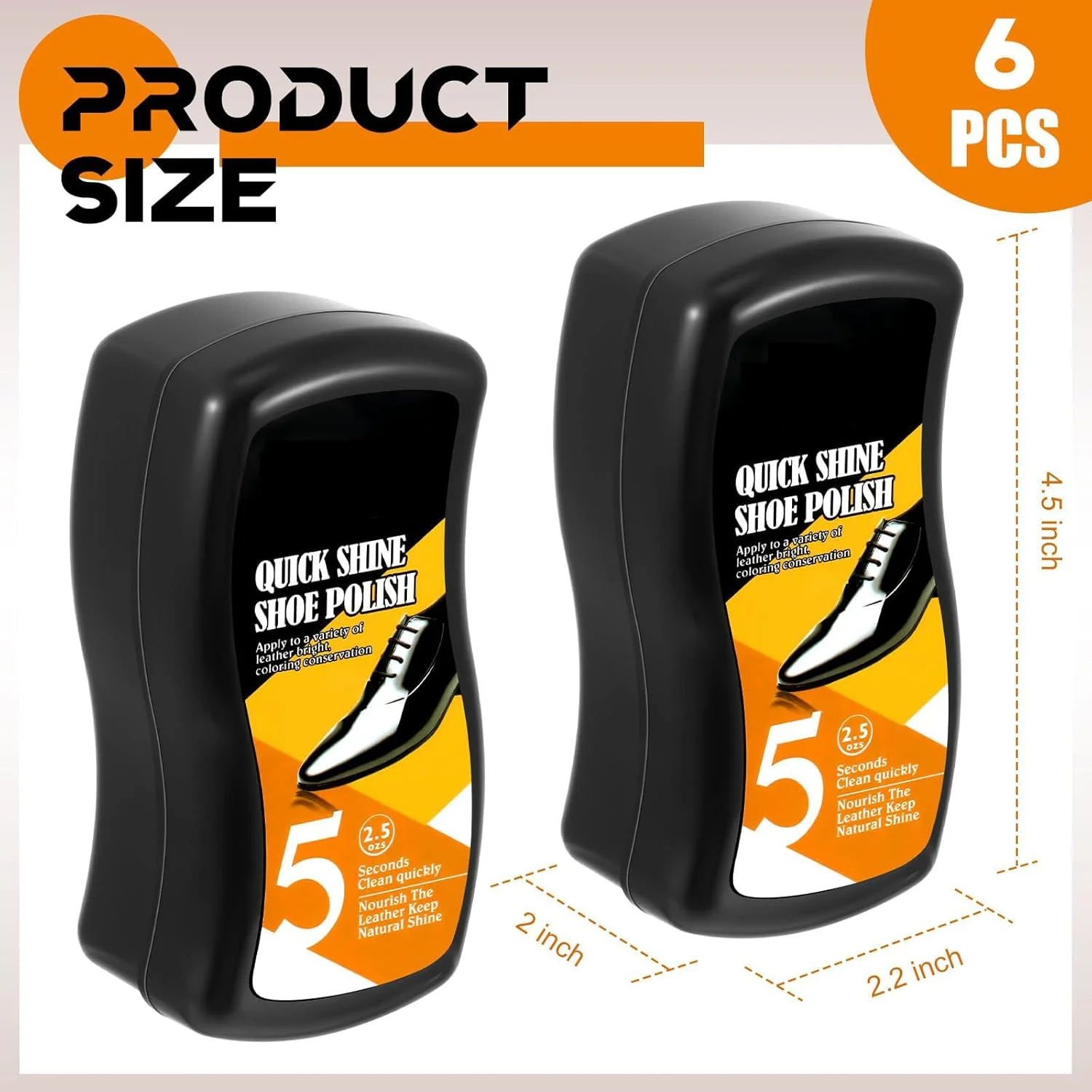 اسفنج براق کننده کفش KASTWAVE، بسته 6 عددی اسفنج براق کننده چرم، اسفنج پولیش کفش برای تمیز کردن کیف، چرم، کفش و لوازم جانبی کفش