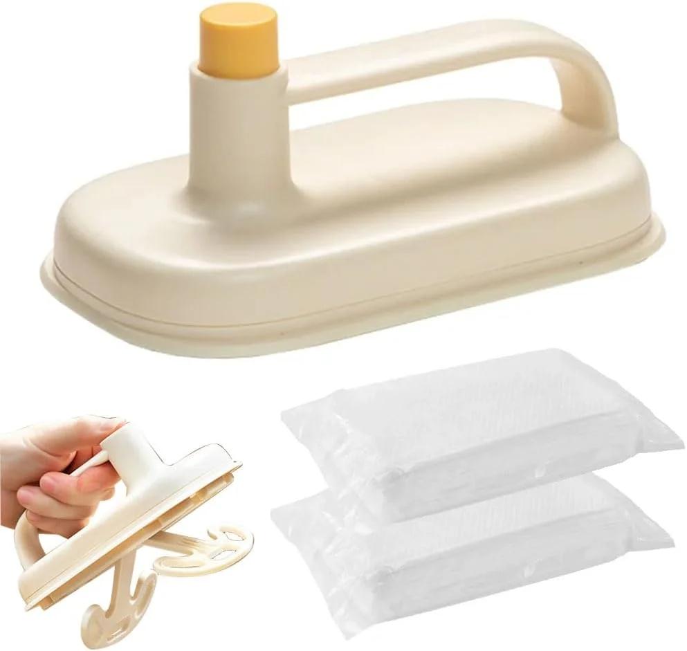 برس تمیزکننده چندمنظوره KASTWAVE با دسته و 100 دستمال - ایده‌آل برای سرامیک، کانتر، سینک، وان و اجاق گاز - مناسب برای نظافت منزل