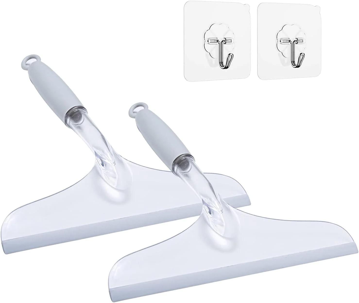 کیت تمیز کننده شیشه حمام و آینه کاست‌ویو، شامل ۲ عدد برف پاک کن لاستیکی برای درب شیشه‌ای حمام، کاشی حمام، آینه، شیشه جلوی خودرو، همراه با قلاب