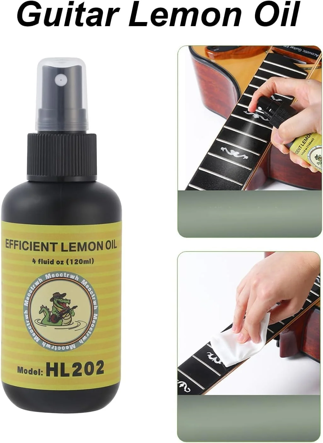 کیت تمیز کننده گیتار، روغن لیمو برای فرت بورد، پولیش، تمیز کننده سیم گیتار، پارچه تمیز کننده برای تمیز کردن و نگهداری گیتار، همه در یک کیت