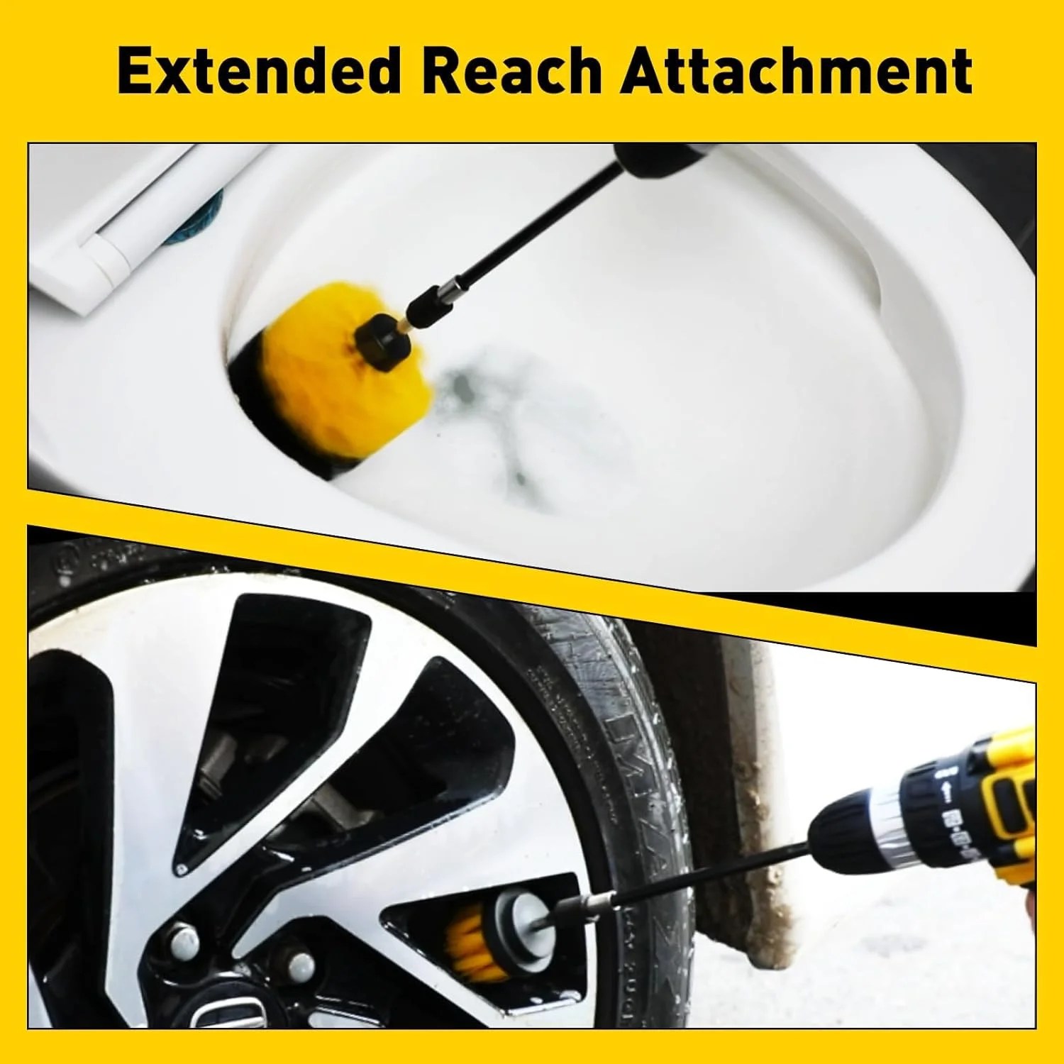 مجموعه 4 عددی برس سر دریلی، برس اسکراب برای دریل، برس های اسکرابر برقی با اتصال توسعه یافته، کیت تمیز کننده برس دریل چند منظوره برای دوغاب، کف، وان، دوش، کاشی، ماشین