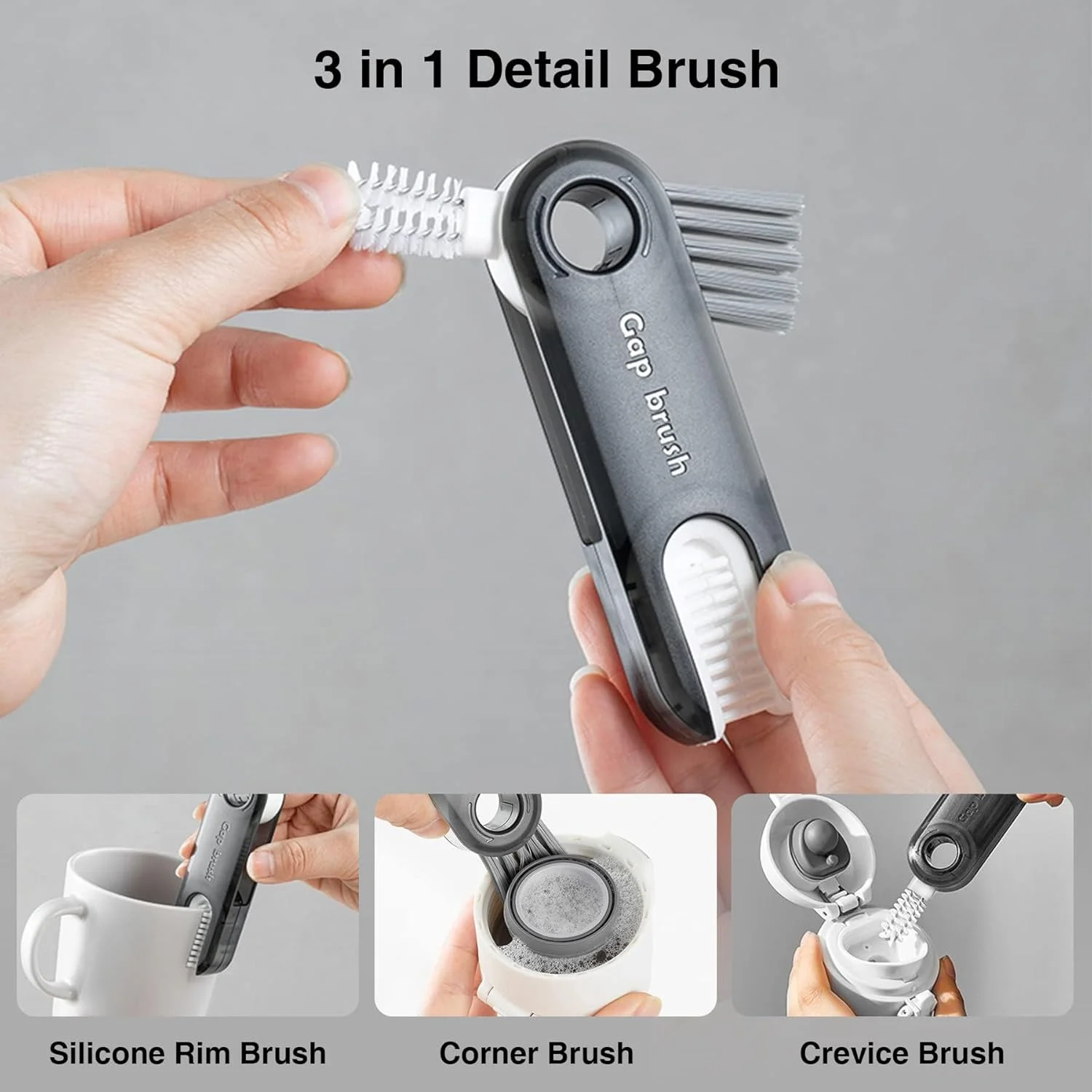 برس شیشه شوی 3 در 1، به همراه برس تمیز کننده نی و تمیز کننده سرشیشه، برس شستشوی بطری آب دسته بلند، کیت تمیز کننده شیشه شیر کودک، برای تمیز کردن بطری های ورزشی، شیشه شیر کودک، لیوان قهوه