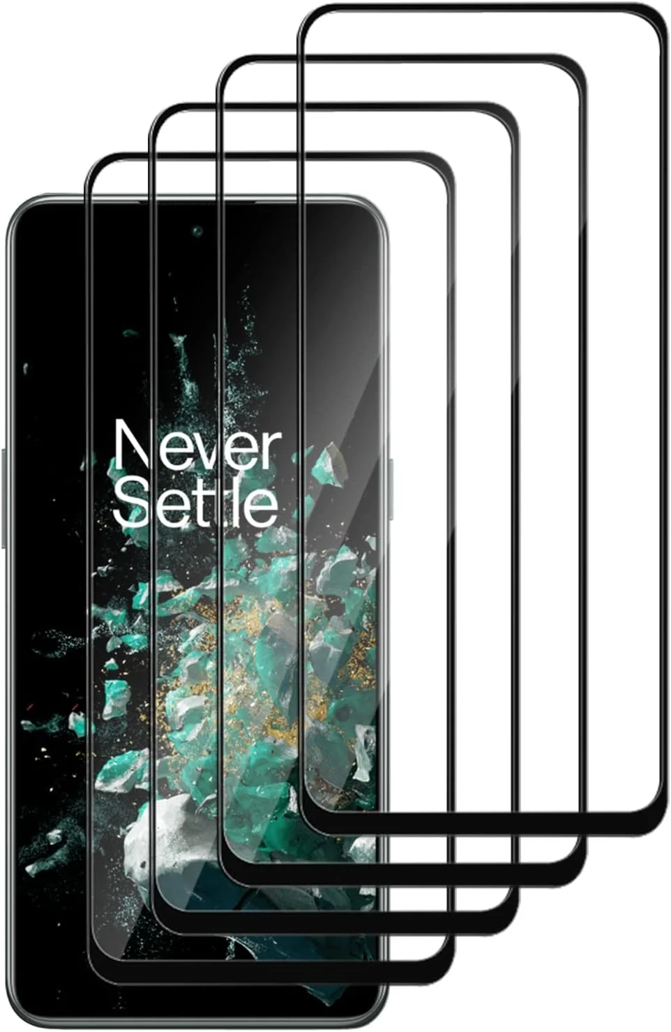 GMUJIAO [بسته 4 عددی] محافظ صفحه نمایش شیشه ای سازگار با OnePlus Ace 2V، فیلم محافظ OnePlus Ace 2V، محافظ صفحه نمایش HD، مشکی