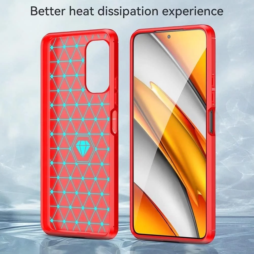 قاب محافظ گوشی QINOUK برای OnePlus Ace 2، طراحی بافت برس خورده [ضد اثر انگشت]، قاب TPU نرم به همراه محافظ صفحه نمایش شیشه ای حرارت دیده [2 عددی] برای OnePlus Ace 2 - قرمز