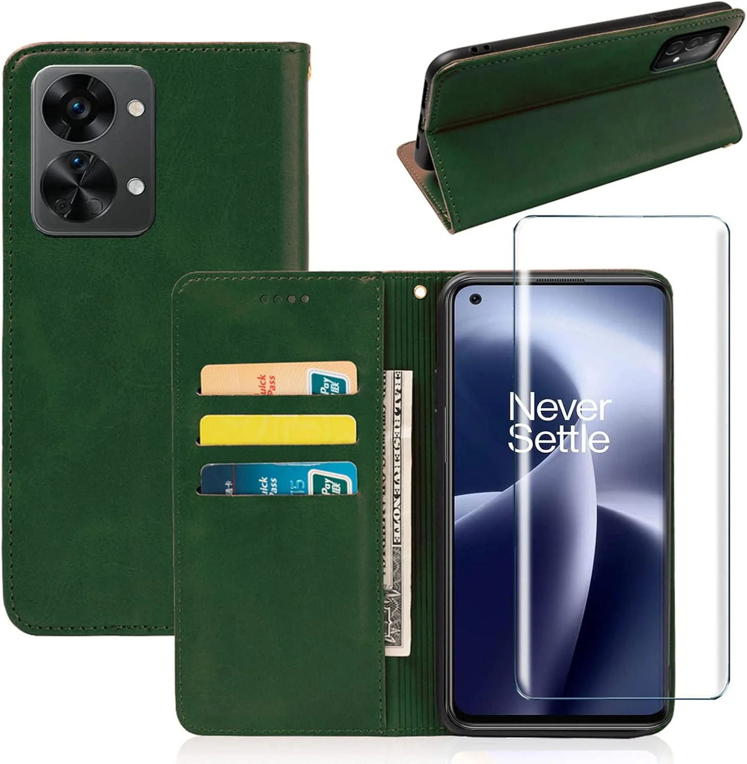 کیف کلاسوری چرمی MYHY برای گوشی وان پلاس نورد 2T 5G + محافظ صفحه نمایش شیشه ای کیف کلاسوری چرمی MYHY برای گوشی وان پلاس نورد 2T 5G + محافظ صفحه نمایش شیشه ای