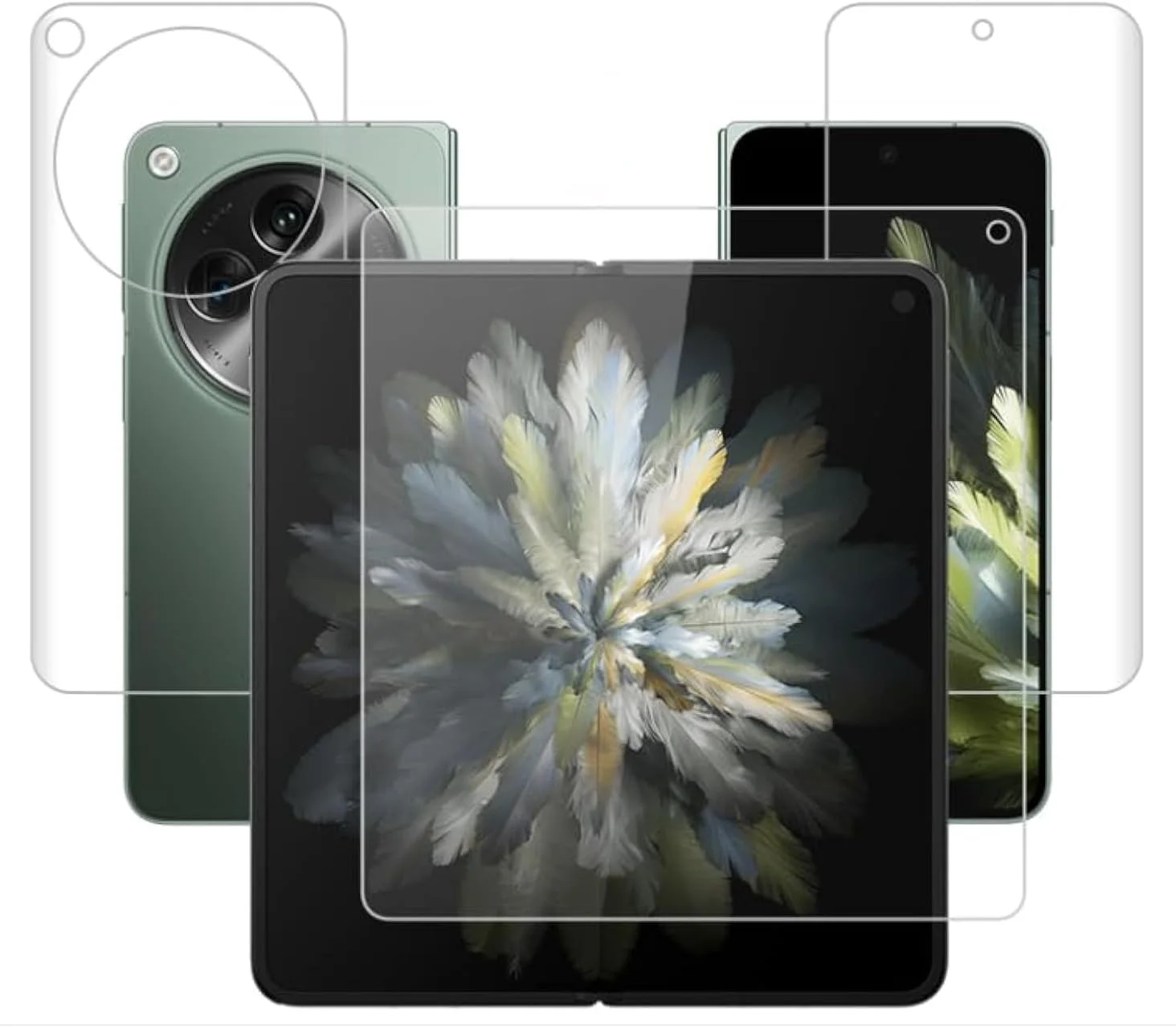 محافظ صفحه نمایش هیدروژل فول کاور Gruattreay سازگار با OnePlus Open / OPPO Find N3، فیلم محافظ صفحه نمایش نرم TPU شفاف / مات ضد اثر انگشت