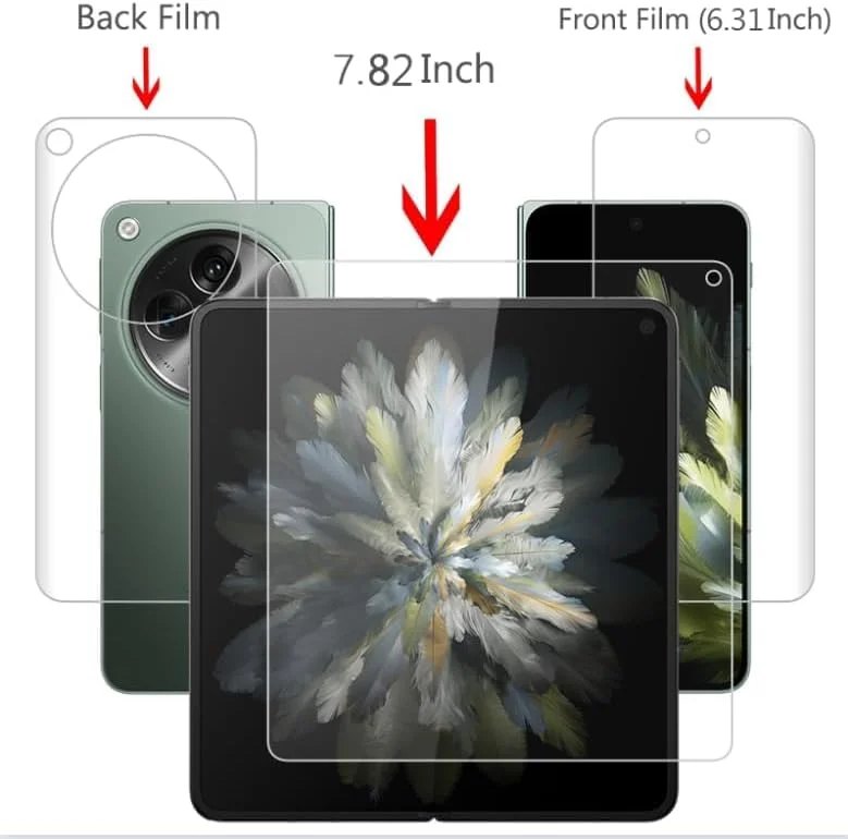 محافظ صفحه نمایش هیدروژل فول کاور Gruattreay سازگار با OnePlus Open / OPPO Find N3، فیلم محافظ صفحه نمایش نرم TPU شفاف / مات ضد اثر انگشت محافظ صفحه نمایش هیدروژل فول کاور Gruattreay سازگار با OnePlus Open / OPPO Find N3، فیلم محافظ صفحه نمایش نرم TPU شفاف / مات ضد اثر انگشت