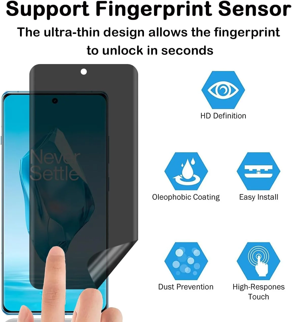 محافظ صفحه نمایش حریم خصوصی BCHKLAI برای OnePlus 12R 5G [بسته 2 عددی]، فیلم محافظ صفحه نمایش حریم خصوصی، مقاوم در برابر خش، ضد اثر انگشت، بدون حباب، محافظ صفحه نمایش TPU انعطاف پذیر ضد جاسوسی برای OnePlus 12R