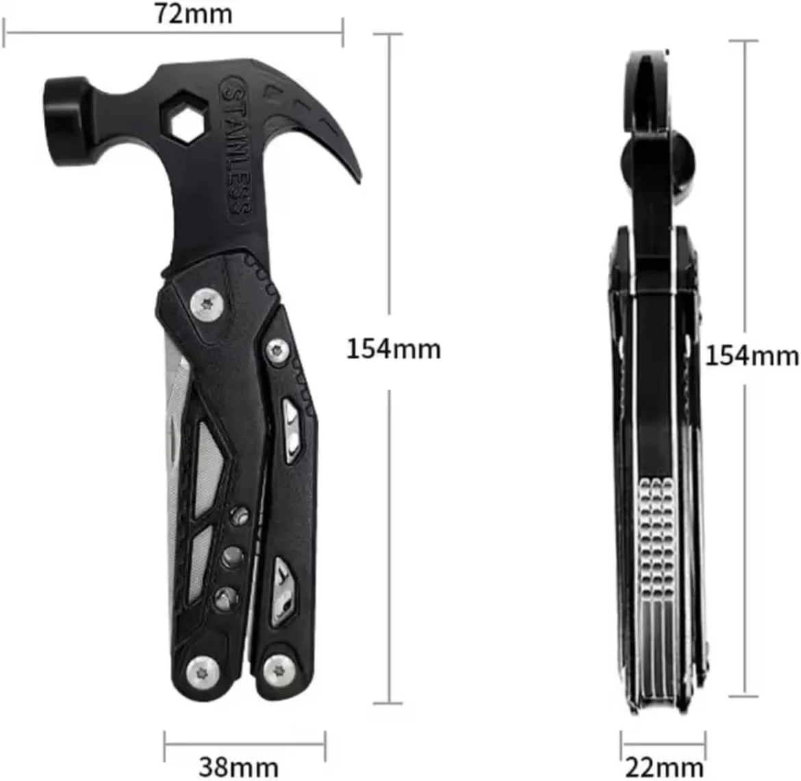 چکش چندکاره مرجانی آبی، انبردست تاشو، آچار، پیچ گوشتی، درب بازکن بطری، ابزار دستی ترکیبی برای کمپینگ و بقا در فضای باز چکش چندکاره مرجانی آبی، انبردست تاشو، آچار، پیچ گوشتی، درب بازکن بطری، ابزار دستی ترکیبی برای کمپینگ و بقا در فضای باز