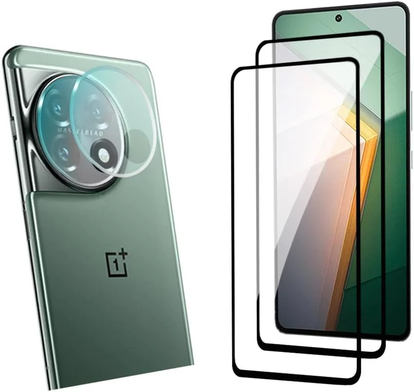 محافظ صفحه نمایش QINOUK OnePlus 11R بسته 2+2، 2 عدد محافظ صفحه نمایش، 2 عدد فیلم لنز شیشه ای حرارت دیده شفاف HD، ضد خش برای OnePlus 11R محافظ صفحه نمایش QINOUK OnePlus 11R بسته 2+2، 2 عدد محافظ صفحه نمایش، 2 عدد فیلم لنز شیشه ای حرارت دیده شفاف HD، ضد خش برای OnePlus 11R