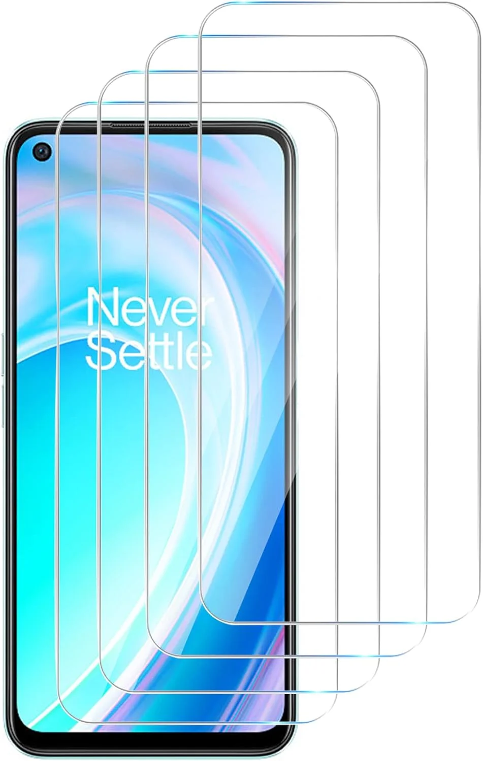 محافظ صفحه نمایش شیشه ای GMUJIAO [بسته 4 عددی] سازگار با OnePlus Nord CE 2 Lite 5G، محافظ شیشه ای، محافظت عالی در برابر شکستن، سختی 9H - شفاف