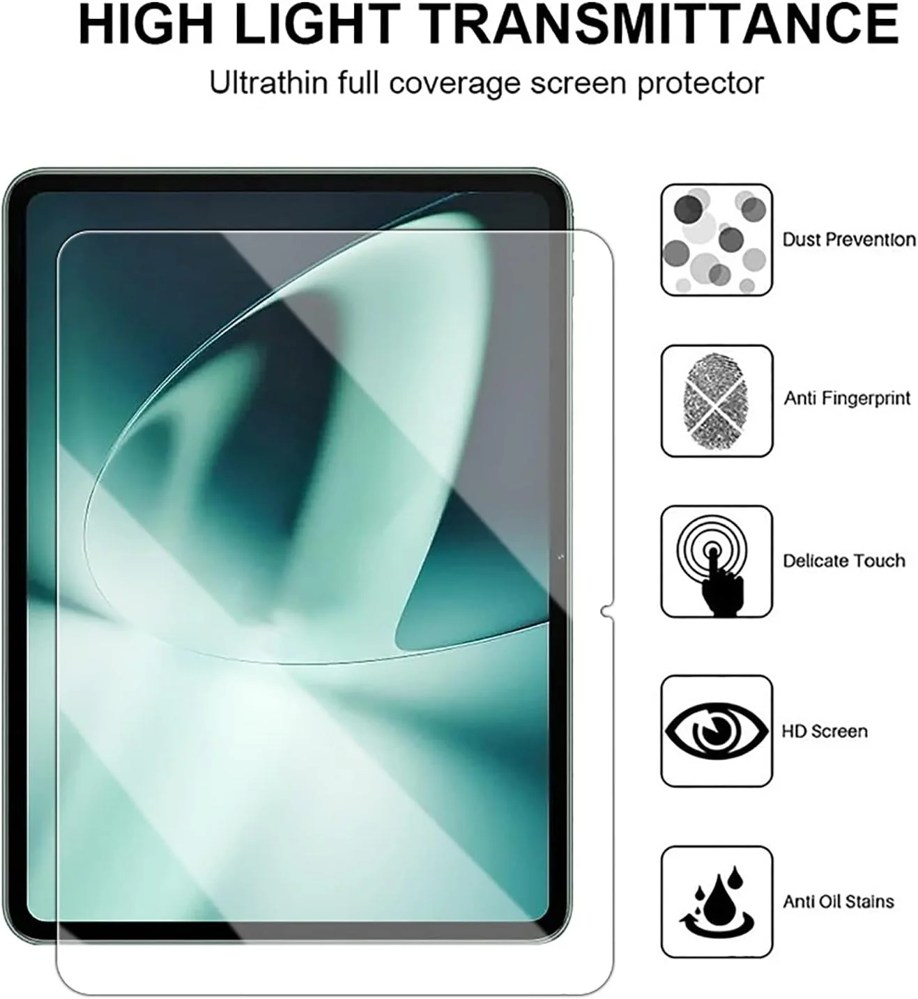 GMUJIAO [2 + 2 تکه] سازگار با OnePlus Pad 11.6 اینچی محافظ صفحه نمایش و محافظ دوربین عقب، سختی 9H [ضد خش]