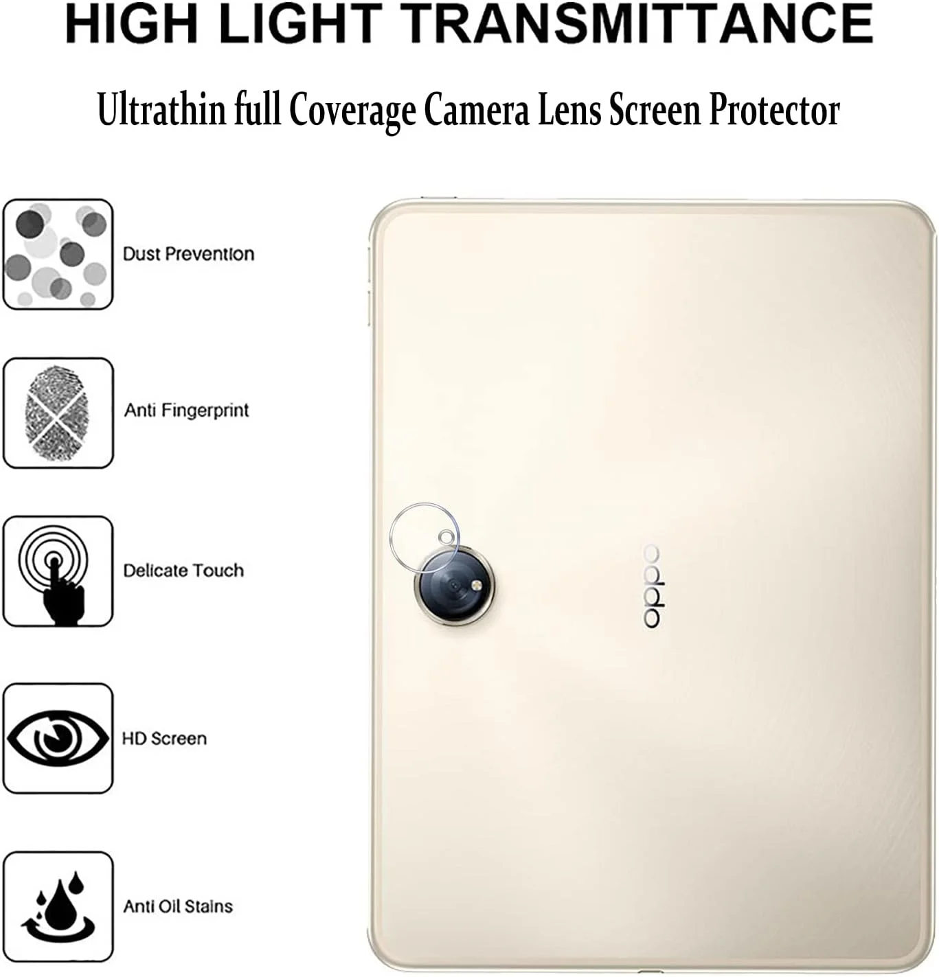 GMUJIAO [2 + 2 تکه] سازگار با OnePlus Pad 11.6 اینچی محافظ صفحه نمایش و محافظ دوربین عقب، سختی 9H [ضد خش]