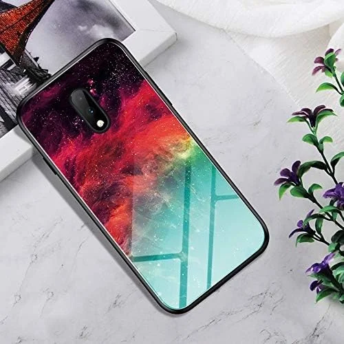 قاب محافظ گوشی Caicc مدل Good Shockproof Tempered Glass + TPU مناسب برای OnePlus 7 (طرح سحابی رنگارنگ)