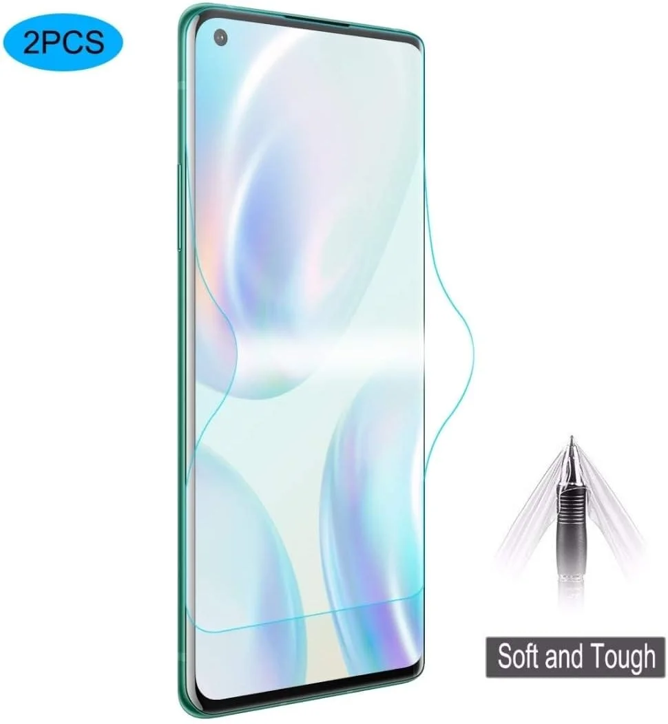 محافظ صفحه نمایش گوشی موبایل CHENCHUAN برای OnePlus 8، 2 عدد، Hat-Prince، فیلم هیدروژل ضد انفجار 0.1 میلی متری 3D با پوشش کامل صفحه نمایش، لوازم جانبی تلفن همراه