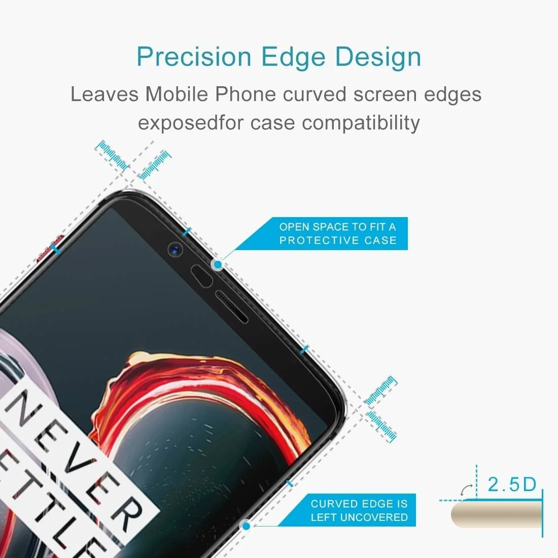 محافظ صفحه نمایش شیشه ای حرارت دیده Koubobo با لبه های منحنی 2.5D و سختی سطح 9H و ضخامت 0.26 میلی متر مناسب برای گوشی وان پلاس 5T - بسته 50 عددی