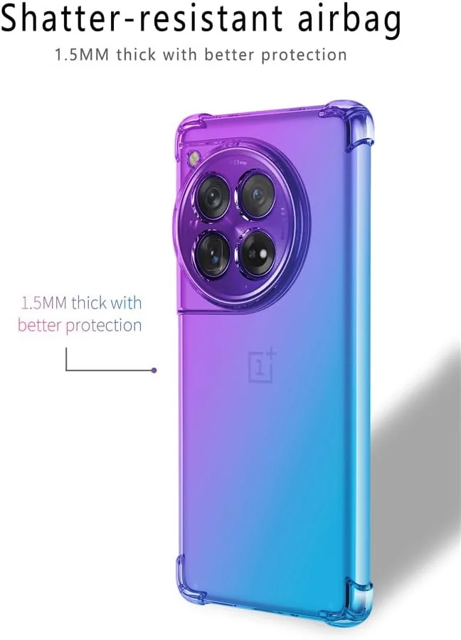 کاور RonRun برای OnePlus 12 به همراه 2 محافظ صفحه نمایش شیشه ای حرارت دیده، TPU ضد خش، رنگ градиент شفاف، پوشش محافظ مشکی طلایی کاور RonRun برای OnePlus 12 به همراه 2 محافظ صفحه نمایش شیشه ای حرارت دیده، TPU ضد خش، رنگ градиент شفاف، پوشش محافظ مشکی طلایی