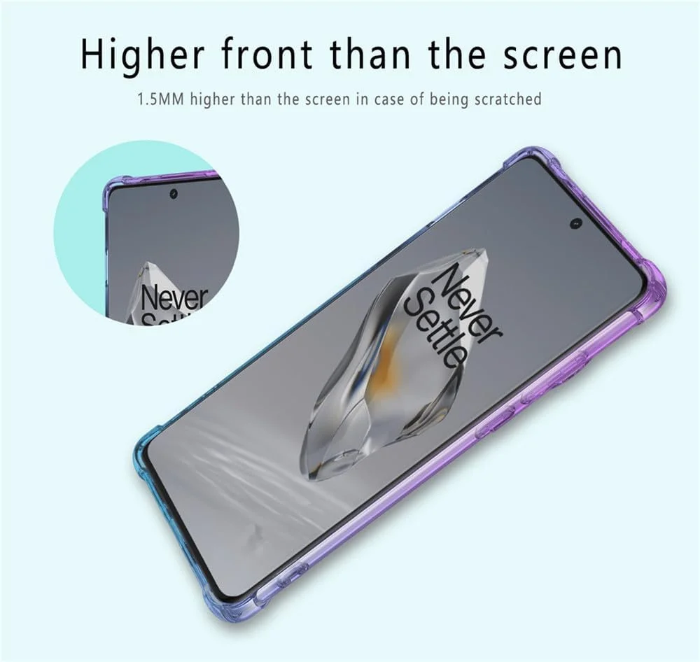 کاور RonRun برای OnePlus 12 به همراه 2 محافظ صفحه نمایش شیشه ای حرارت دیده، TPU ضد خش، رنگ градиент شفاف، پوشش محافظ مشکی طلایی کاور RonRun برای OnePlus 12 به همراه 2 محافظ صفحه نمایش شیشه ای حرارت دیده، TPU ضد خش، رنگ градиент شفاف، پوشش محافظ مشکی طلایی