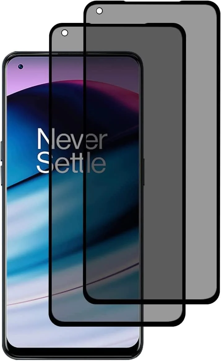 محافظ صفحه نمایش ضد جاسوسی Hkess بسته 2 عددی برای OnePlus Nord CE 2 5G - محافظ صفحه نمایش حریم خصوصی تمام صفحه، فیلم شیشه ای حرارت دیده سه بعدی، محافظ پوشش کامل ضد خش با سختی 9H