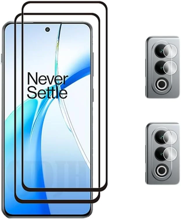 محافظ صفحه نمایش و محافظ لنز دوربین شیشه ای حرارت دیده خمیده Gruattreay سازگار با OnePlus Nord CE4 5G (بسته 2+2) محافظ صفحه نمایش و محافظ لنز دوربین شیشه ای حرارت دیده خمیده Gruattreay سازگار با OnePlus Nord CE4 5G (بسته 2+2)