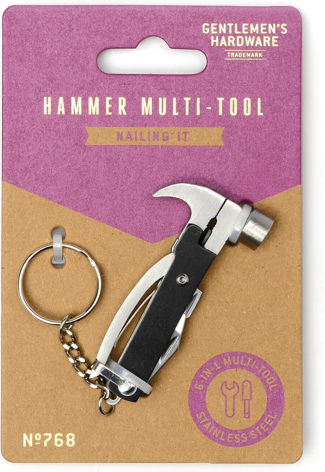 ابزار چندکاره چکش Gentlemen’s Hardware، ابزار جیبی 12 در 1 فولاد ضد زنگ با انبردست، پیچ گوشتی، اره، سوهان و موارد دیگر، جمع و جور برای کمپینگ، خانه و DIY
